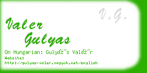 valer gulyas business card